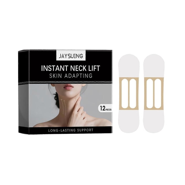 1-6pcs JAYSUING 12PCS Instant Neck Lift Patches Invisible Firming Lift Strip Patch Firming Neck Tape