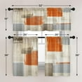 thumbnail image 4 of Orange Beige Kitchen Window Curtains Valance and Tier Set 36 Inch, Grey 3 Piece Set Rod Pocket Short Curtains for Window, Modern Abstract Art Window Treatment Tiers for Living Room Bedroom, 4 of 6
