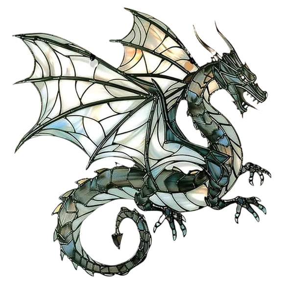 Fan Tasy D R Agon Acrylique Fenêtre Suspendue 2D Plat Acrylique Dragon Attrape-Soleil Décoration Suspendue Thème Agon Fenêtre Animal Teinté Salon de Cor Gi Ft