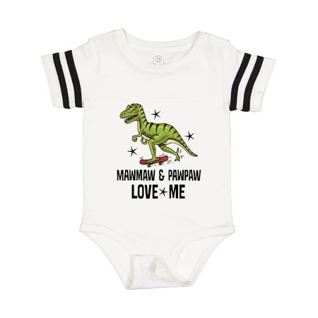 

Inktastic Mawmaw and Pawpaw Love Me Grandson Dinosaur Gift Baby Boy Bodysuit