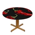 thumbnail image 3 of Orinice Red Peppers Round Table Cover Stain Resistant Washable Indoor Outdoor Tablecloth Kitchen Dining Wedding Parties 100% Polyester Fiber 42-46, 3 of 8