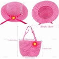 thumbnail image 4 of Yoyauz Girls Straw Sun Hat and Purse Sets Kids Child Birthdays Easter Party Summer Beach Cap Travel Gift, 4 of 5