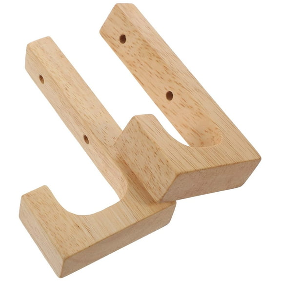 ifundom Light Brown Wooden Coat Hooks 2 Pieces Modern Minimalist Wall Mounted Hangers for Home Entryway Bedroom