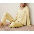 thumbnail image 3 of Richie House Pajamas Women Long Sleeve PJ Set Collar Button-Down Sweat Sleepwear RHW4025, 3 of 4