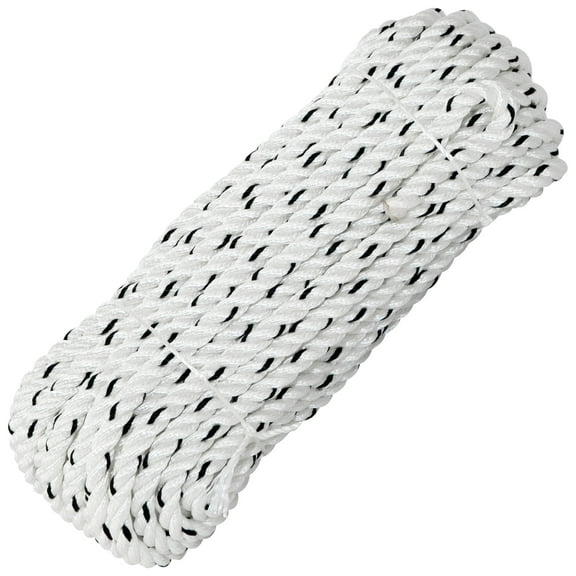 Five Oceans Boat Anchor Rope 5/16 inch x 75 ft - Marine Premium 3-Strand White Nylon - Ideal for Mooring Anchoring Windlasses Towing - FO4566-M75