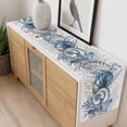 thumbnail image 4 of Summer Coastal Coral Table Runner - 72 Inch Long, Kitchen Dining Table Runner Dresser Scarves, Blue Ocean Conch Shell Blue Farmhouse Decor for Coffee Tables Wedding Party Banquet, 4 of 8