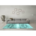 thumbnail image 3 of Ahgly Company Indoor Round Abstract Light Blue Contemporary Area Rugs, 6' Round, 3 of 4