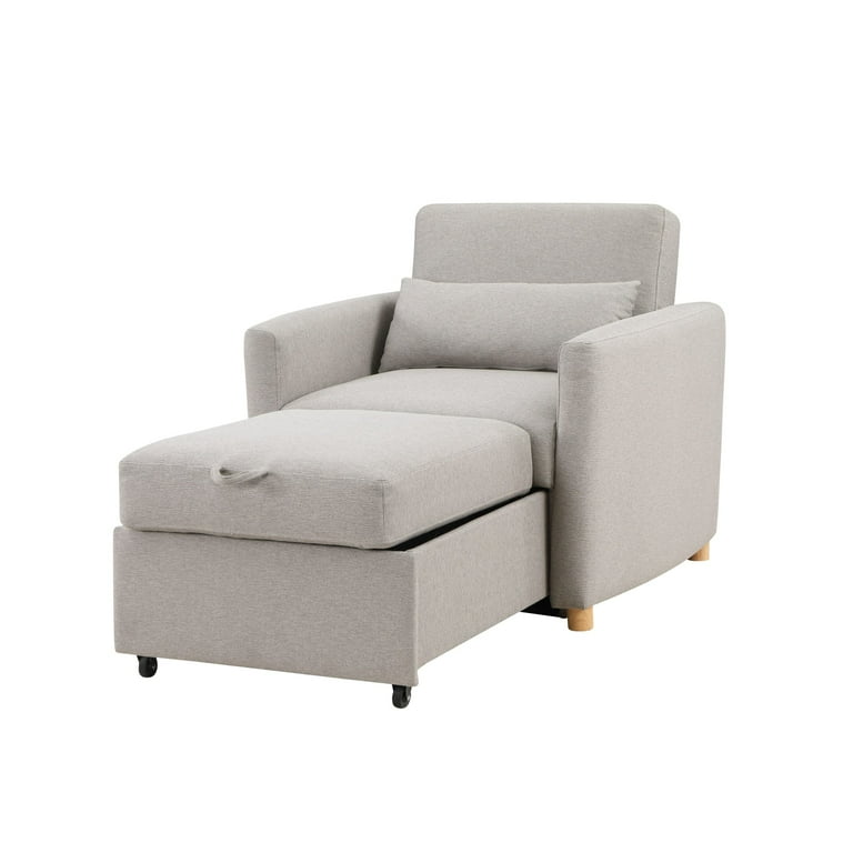 Serta Carly Scandinavian Style Convertible Chair Light Gray Fabric
