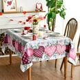 thumbnail image 3 of Valentine''s Day Tablecloth 60×84 Inch Rectangle, Buffalo Plaid Red Love Hearts Washable Table Cover for Party Picnic Dinner Decor, 3 of 6