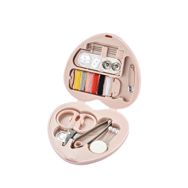 Needle And Thread Kit Portable Small Tool Box With Mini Scissors Tweezers Pins Buttons And Suture Needles 7.5 cm x 7 cm