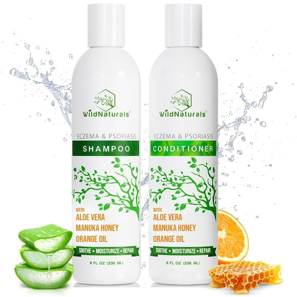 Eczema Psoriasis Shampoo & Conditioner Set for Men & Women - Anti Dandruff Shampoo for Dry Scalp & Hair - Seborrheic Dermatitis for Itchy Scalp Treatment - Eczema for Pso
