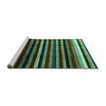 thumbnail image 2 of Ahgly Company Machine Washable Indoor Rectangle Abstract Turquoise Blue Modern Area Rugs, 7' x 9', 2 of 4