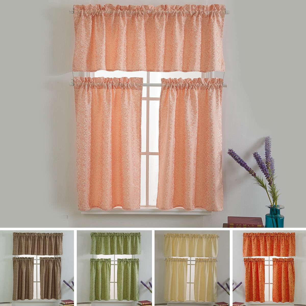 Short Window Curtains Drape Panel Blinds Voile Valances Curtain For Kitchen Room