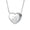 Silver-B, variant on Womens C - Plain Script Alphabet A-Z Monogram Heart Pendant Necklace Sterling Silver