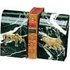 Stock Market Bookends - Black Marble with Green Tones