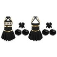 thumbnail image 3 of iiniim Girls Kids Cheer Leader Uniform Shiny Cheerleading Dance Dress Outfits Party A Black 12, 3 of 7