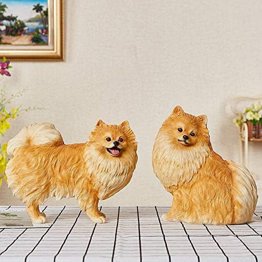Nvzi Garden Sculptures Cute Pomeranian Statue Handmade Outdoor Garden Decoration (Color : a)