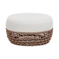 thumbnail image 3 of Pemberly Row Ottomane de Patio Ronde Rembourrée Tissée de 25 Pouces en Beige, 3 of 8