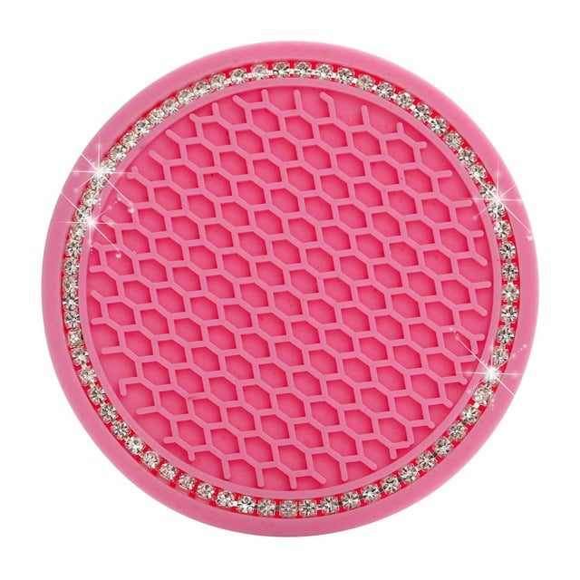 Posavasos antideslizante Baoblaze para Auto rosa 70x70x6mm almohadilla de botella