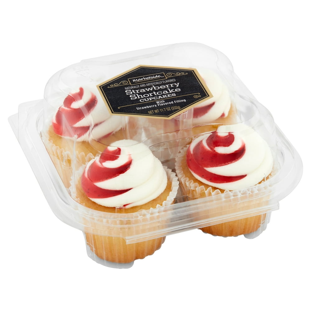 Marketside Strawberry Shortcake Cupcakes, 4 count, 11.7 oz Walmart