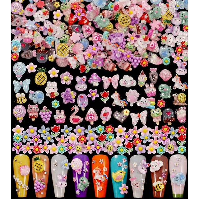 Colgantes de uñas TAMHOO 3D para uñas acrílicas, 250 unidades (#1, multicolor)