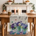 thumbnail image 2 of Table Runner - 90 Inch Long, Hello Spring Kitchen Dining Table Runner Dresser Scarves, Pastoral Purple Bottle Floral Rustic Burlap Farmhouse Decor for Coffee Tables Wedding Party Banquet, 2 of 8