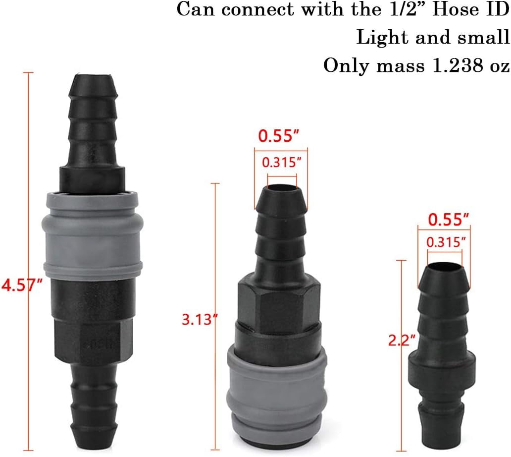MKEUDQ-Beduan Quick Disconnect Set, Air Hose Fitting Quick Connect Coupler, 1/2" Barb Hose, Air Compressor Accessories Fitting, Industrial Type C