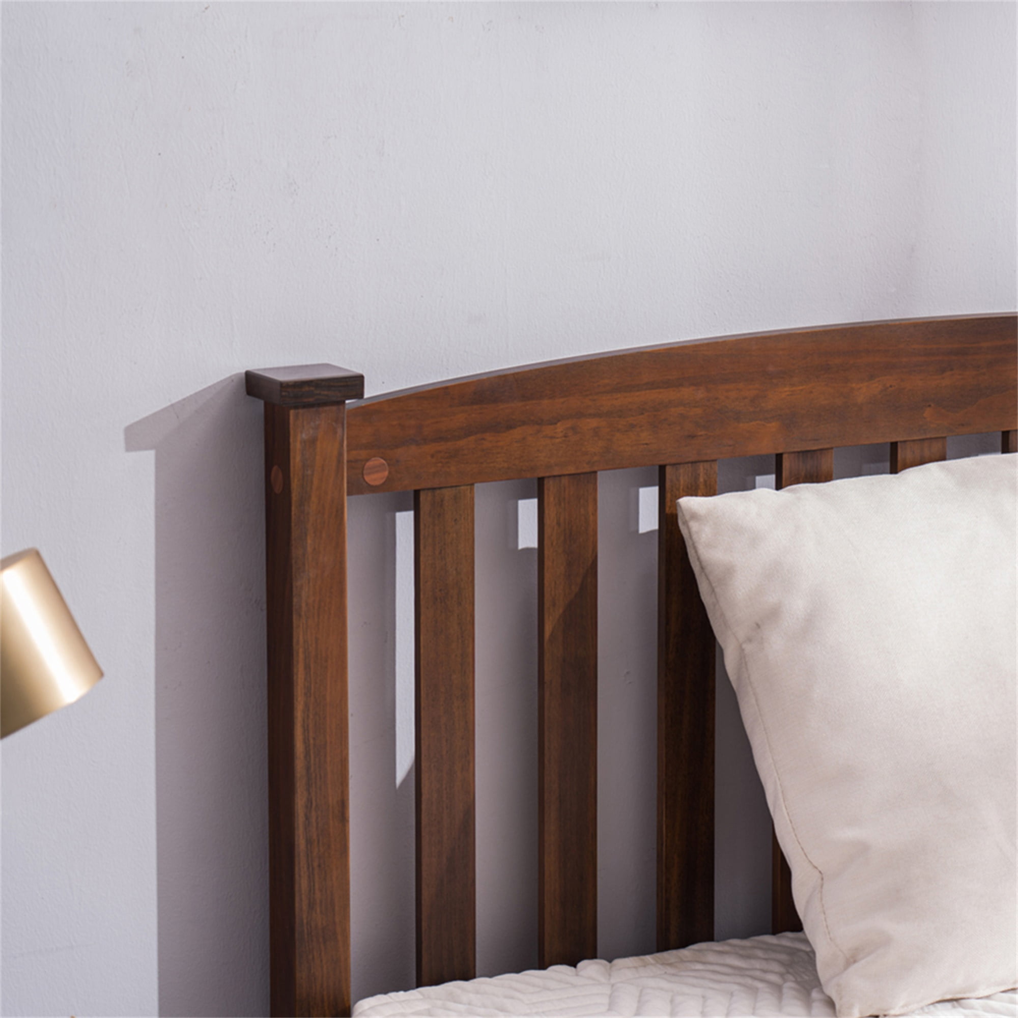 Kadyn Classic Twin Size Platform Bed, Twin Size Bed Frame with Hollow Vertical Striped Headboard, Footboard and Underbed Space for Children, Teens and Adult Bedrooms, No Springs Required, Walnut Kadyn Classic Twin Size Platform Bed, Twin Size Bed Frame with Hollow Vertical Striped Headboard, Footboard and Underbed Space for Children, Teens and Adult Bedrooms, No Springs Required, Walnut