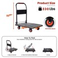 thumbnail image 2 of S-HOME Foldable Handcart With 4 Inch TPR 360 Degree Silent Wheels, Heavy Duty 330lbs Push Dolly Cart For Warehouse Use, 2 of 8
