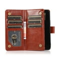 thumbnail image 3 of For iPhone SE 3 (2022) SE/8/7 Luxury Wallet Card ID Zipper Money Holder Case Cover - Brown, 3 of 8