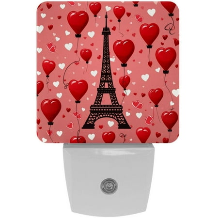 

Valentine s Day Square LED Night Lights - Small Portable Lighting for Any Room - Energy Efficient & Long-lasting - for Bedroom Bathroom and Hallway