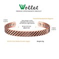 thumbnail image 5 of Wollet 6.29'' Pure Copper Bracelets for Women, Copper Bangles with 3500 Gauss Magnets, Jewelry Gift for Ladies,CPB-0303Q, 5 of 8
