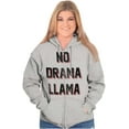 thumbnail image 3 of No Drama Llama Alpaca Chill Relaxed Unisex Fleece Graphic Zip Up Hoodie Brisco Brands 5X, 3 of 5