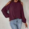 thumbnail image 2 of Latest Design Solid Color Loose Tops Casual Fashion Long Sleeve Shirt Women Blouse, 2 of 2