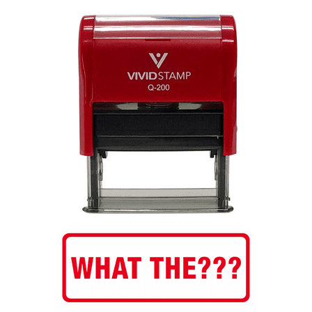Vivid Stamp What The??? Self-Inking Office Rubber Stamp (Red) - Medium