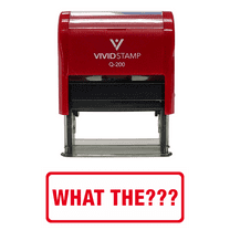 Vivid Stamp What The??? Self-Inking Office Rubber Stamp (Red) - Medium