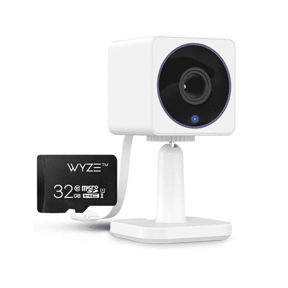 Wyze Cam OG Seguridad Int. y Ext., 1080p, Wi-Fi, Visión Nocturna Color, Foco Integrado, Detección Movimiento, Audio Bidireccional, MicroSD 32 GB, Blanco.