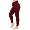 thumbnail image 5 of TEAJOPSUU Womens Jogger Sweatpants Drawstring Elastic Waist Tapered Trousers with Pockets Casual Lounge Athletic Wear Burgundy, 5 of 8