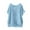 Light blue, variant on Kelon Ladies Tops and Blouses Short Sleeve Shirts Cowl Neck Linen Cotton Business Dressy Casual 2026, 5XL