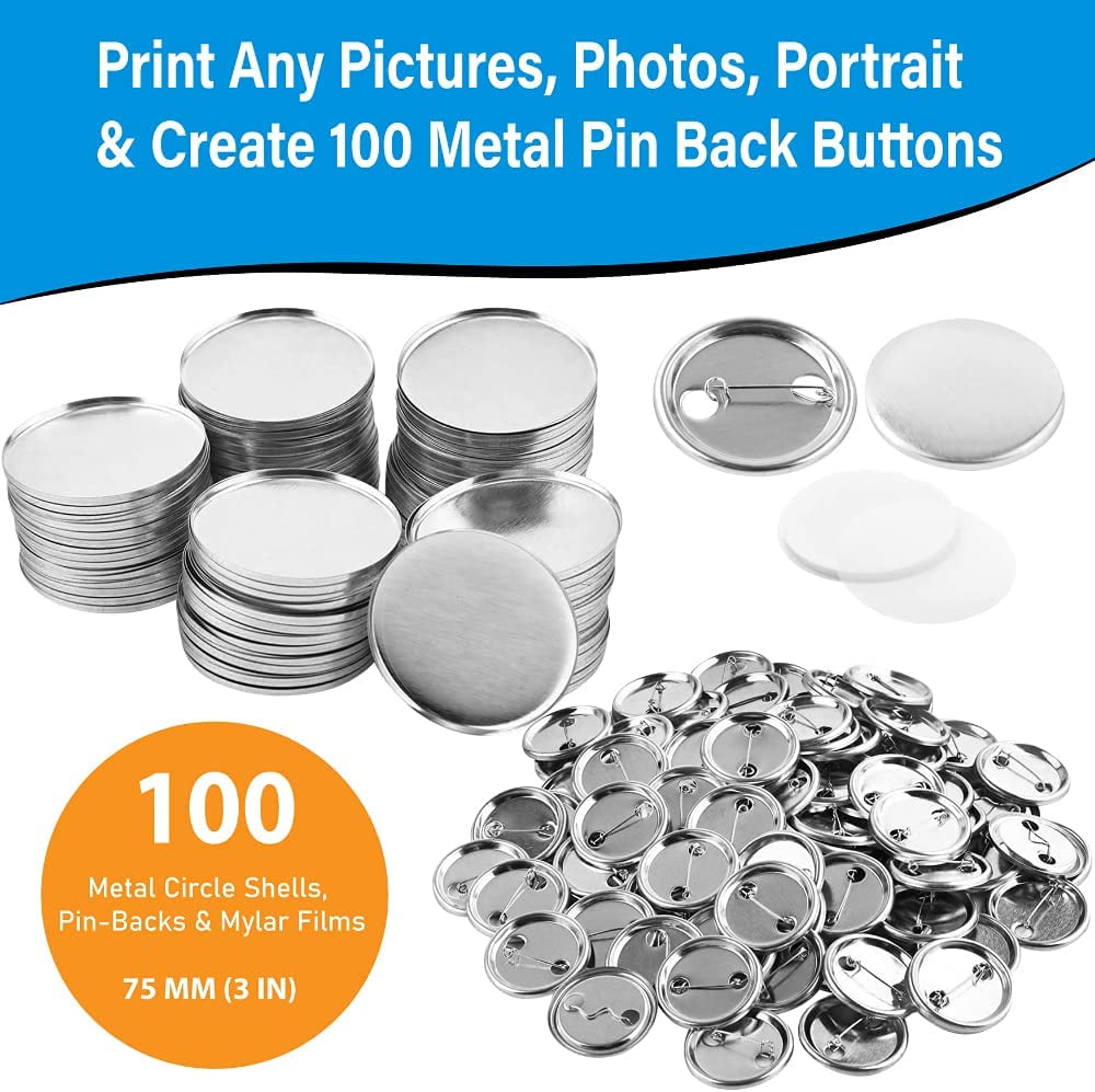 Intbuying DIY Badge Button 3 75mm 100sets Pin Parts Supplies for Pro Button Maker Gift
