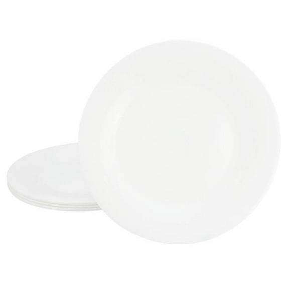 Gibson 142394.01 10 in. Ultra Shadow Opal Glass Dinner Plate Set, White - 6 Piece