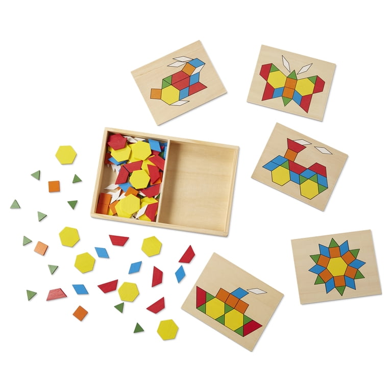 Pattern Blocks and Boards Wooden Toy Set photo 4