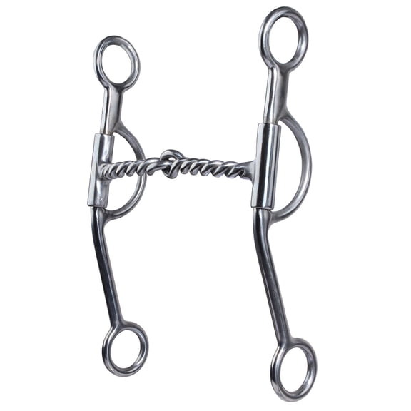 Professional's Choice Loomis Twisted Wire Shank Horse Bit - 8 1/2" Shank, Two-Piece Twisted Wire Mouthpiece, Silver