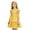 A193 Yellow, variant on Glisme Toddler Girls Dress Solid Color Puff Sleeve Square Collar With Bowknot Back To School Lace Trim Tiered Dresses For Girls