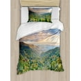 thumbnail image 1 of Appalachian Duvet Cover Set Twin Size, Autumn Outdoor Scene Photo from Smoky Mountains National Park Tennessee, Decorative 2 Piece Bedding Set with 1 Pillow Sham, Multicolor, by Ambesonne, 1 of 3