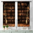 thumbnail image 4 of Vintage Bookshelf Curtains, Fantasy Magic Retro Library Old Antique Bookcase Gothic Witchy Blackout Window Drapery Treatments for Bedroom Living Room Bathroom, 27.5x36 Inch, 4 of 4