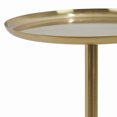 thumbnail image 3 of Benzara Round Tray Top Metal Accent Table with Marble Base, Gold and White, 3 of 5