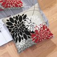 thumbnail image 4 of Red Black and Grey Dahlia Floral Pillow Covers 18x18 Set of 2 Outdoor Modern Geometry White Gray Flower Throw Pillows Cover Summer Farmhouse Linen Decorative Cushion Case for Couch Bed Decor, 4 of 6