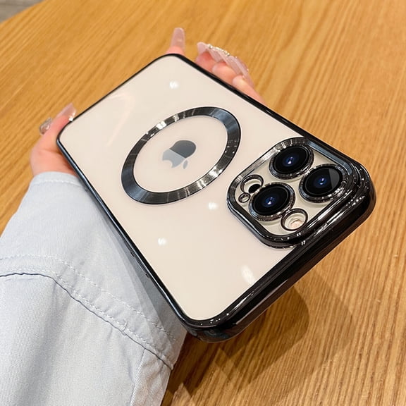 For Apple iPhone 12 Mag Safe Magnetic Luxury Plating TPU Clear Case Cover