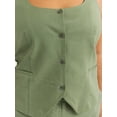 thumbnail image 4 of Sofia Jeans Women's Plus Size Linen Blend Fitted Vest, Sizes 1X-4X, 4 of 4